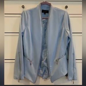 Tailored open zip zipper baby something blue work office bride blazer interview